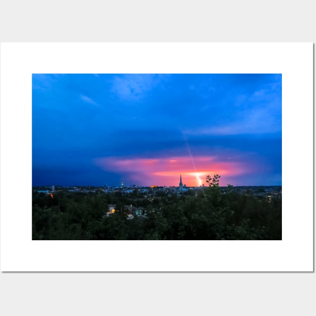 Lightning Over Norwich Wall Art by vincentjnewman